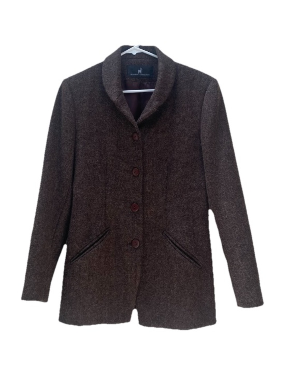 PERUVIAN CONNECTION | Alpaca Wool Coat Size 6 - Picture 3 of 14
